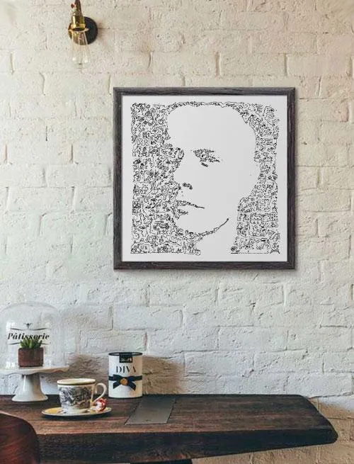 DrawInside Larry Mullen Jr affiche 30x30 cm batteur U2