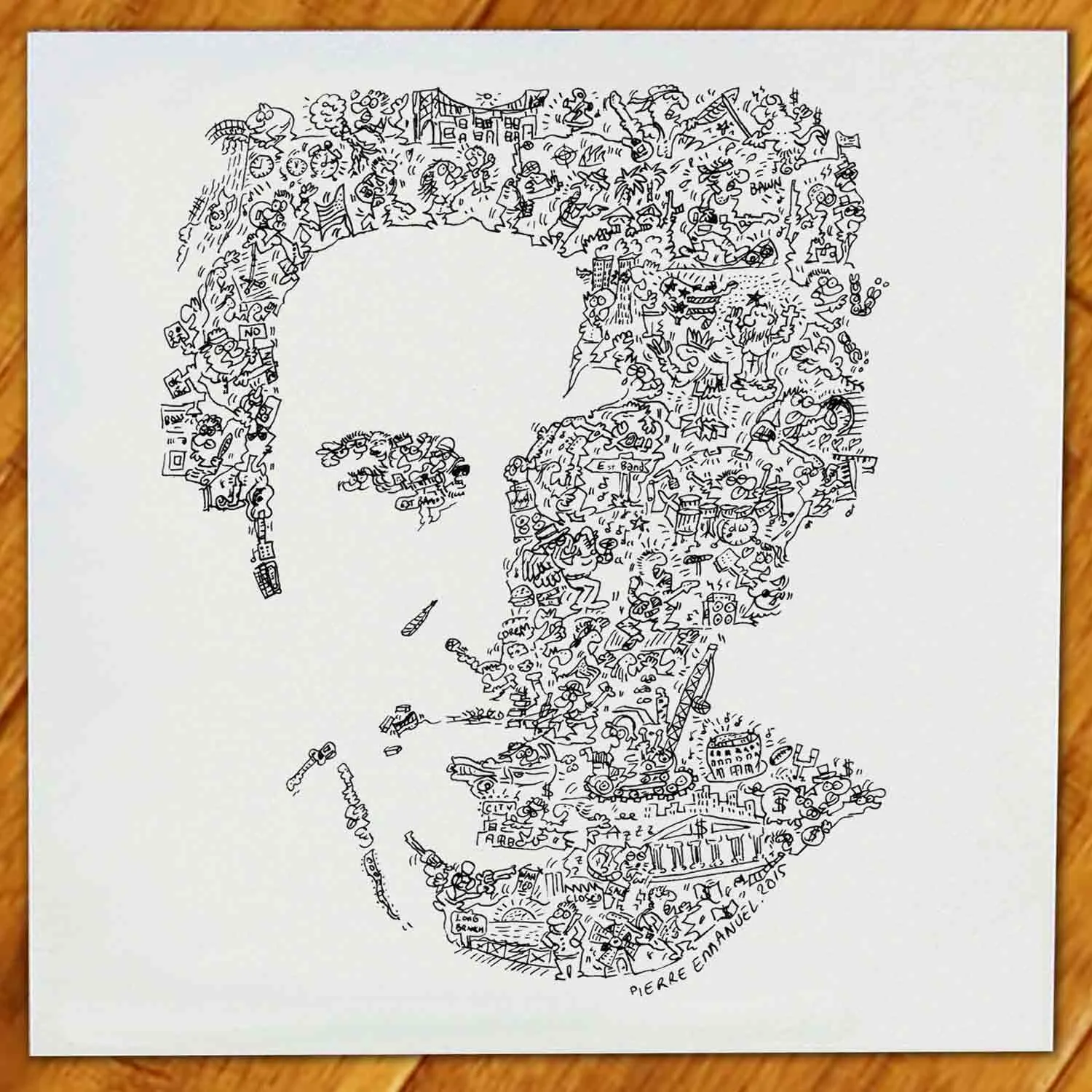 DrawInside Bruce Springsteen affiche 30x30 cm Boss