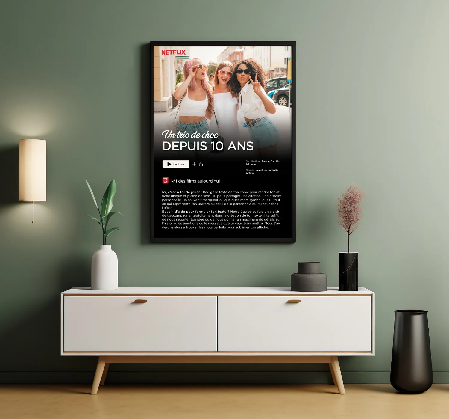 Papeterie Créative Affiche Netflix personnalisée prénom