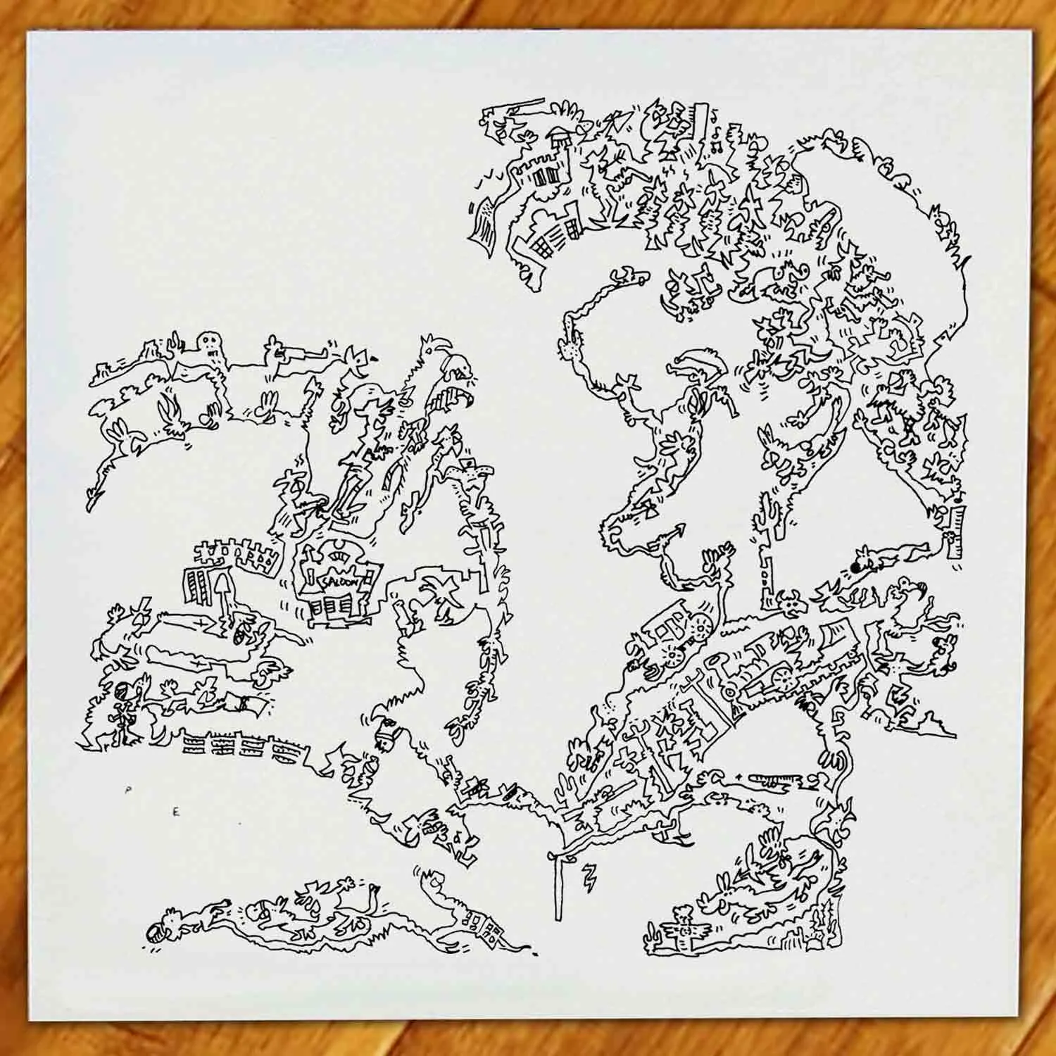 DrawInside Lucky Luke affiche 20x20 cm papier mat