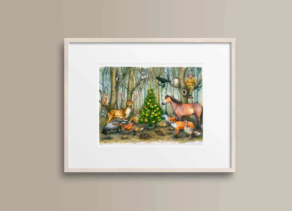 Helena Perry Woodland Scene tirage A3 25 espèces forêt