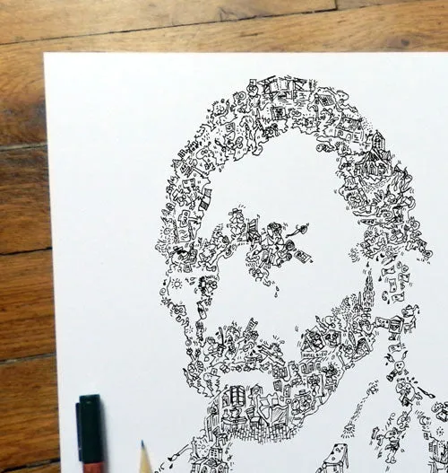 DrawInside Van Gogh affiche 30x30 cm papier mat