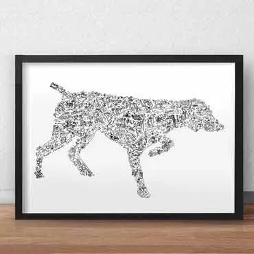 DrawInside Pointer Anglais affiche A4 21x30 cm chien chasse