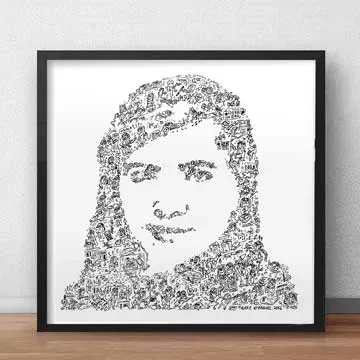 DrawInside Malala Yousafzai affiche 20x20 cm portrait Nobel