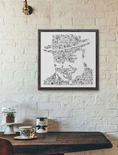 DrawInside Winston Churchill affiche 30x30 cm histoire