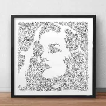 DrawInside Vanessa Paradis affiche 20x20 cm portrait