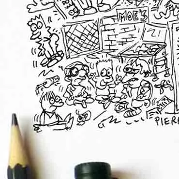 DrawInside Bart Simpson affiche 30x30 cm papier mat