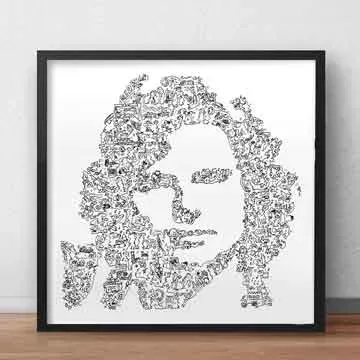 DrawInside Van Morrison affiche 30x30 cm signée