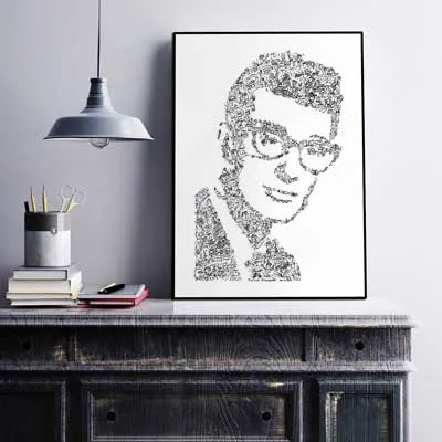 DrawInside Buddy Holly affiche rock A3 30x42 cm lunettes