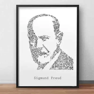 DrawInside Sigmund Freud affiche A4 psychanalyse