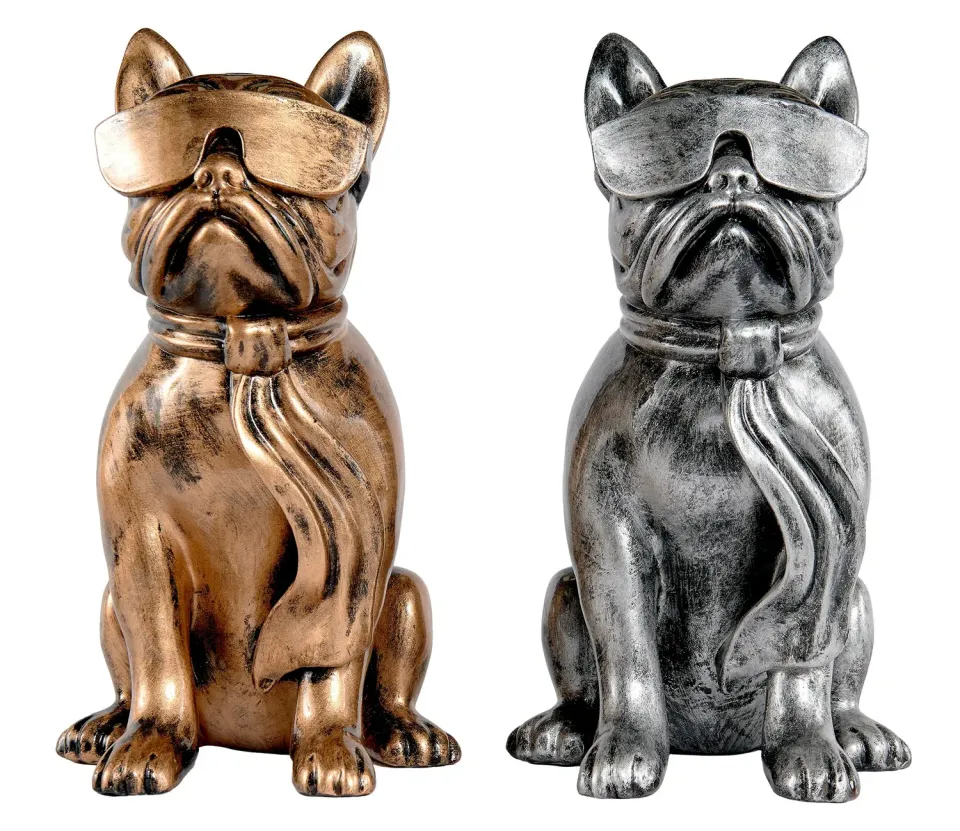 Lacorne Decoration P20 Chiens patinés statue 36 cm