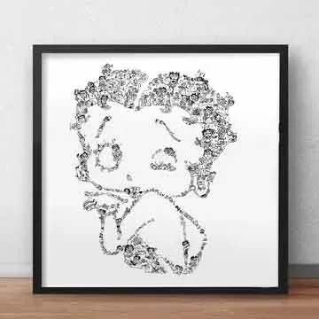 DrawInside Betty Boop affiche 20x20 cm vintage