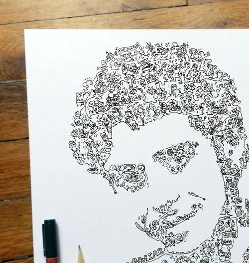 DrawInside Valentino Rossi affiche 30x30 cm MotoGP