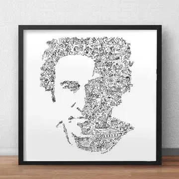 DrawInside Bruce Springsteen affiche 30x30 cm Boss