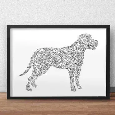 DrawInside Dogo Argentino affiche 30x40cm perso