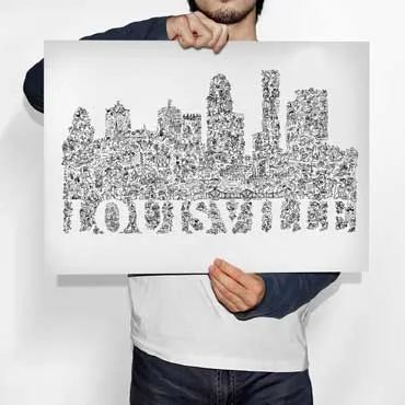 DrawInside Louisville affiche 21x30 cm ville