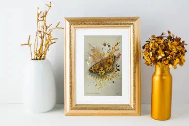 Helena Perry Speckled Yellow miniature aquarelle non encadrée