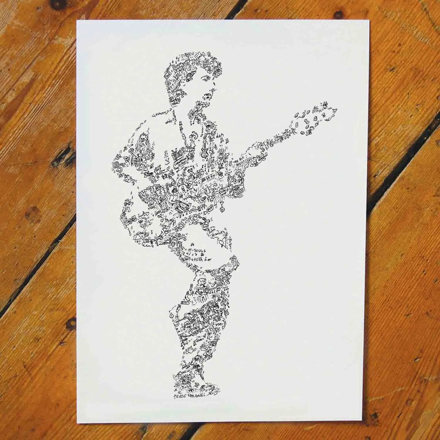 DrawInside John Deacon Queen affiche A4 21x30 cm bassiste