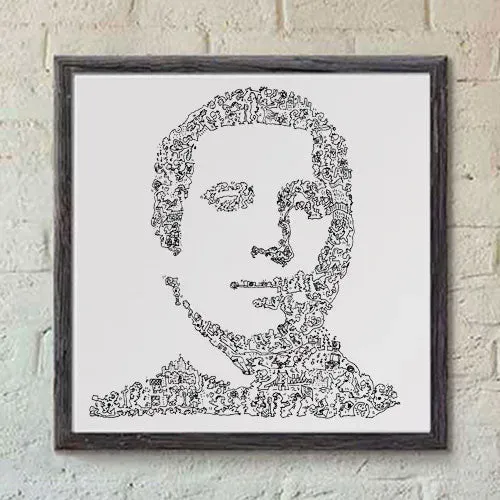 DrawInside Paul Simon affiche 20x20 cm folk