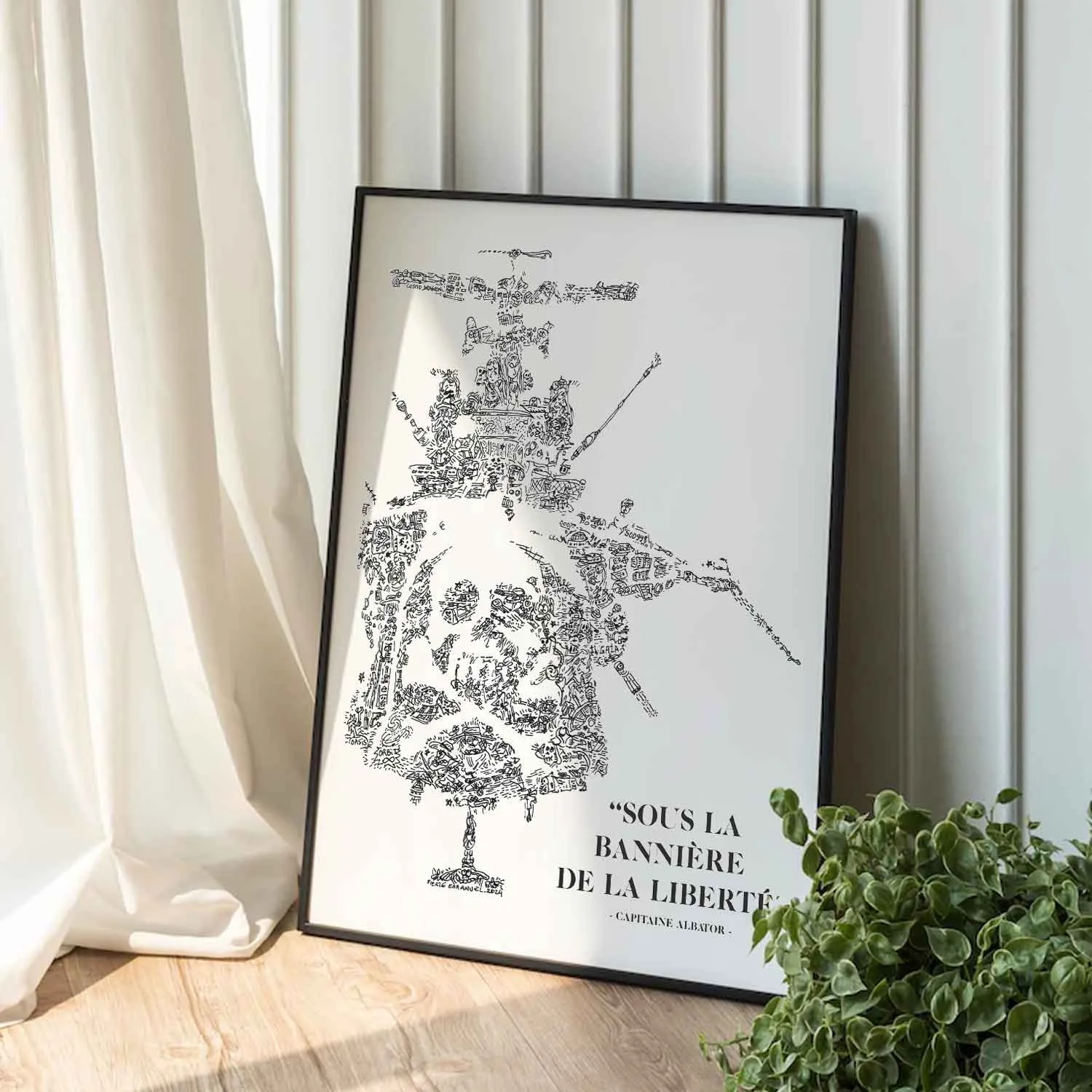 DrawInside Space Pirate Battleship Arcadia affiche A4 français signée