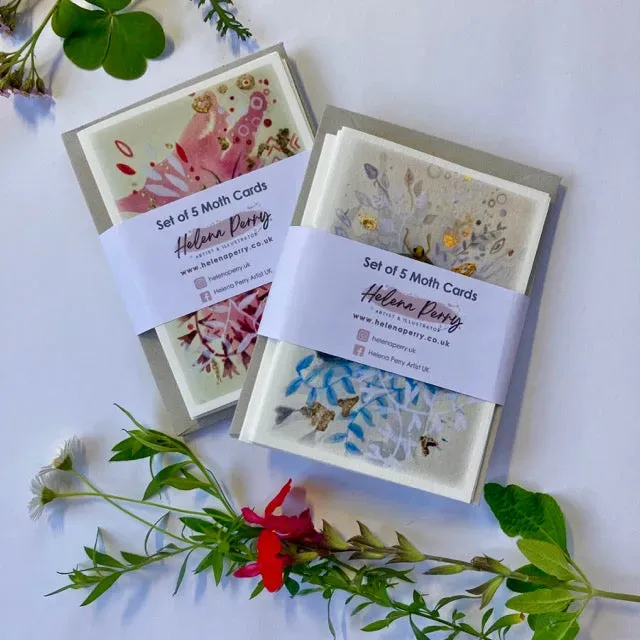 Helena Perry Moth cartes de vœux A7 lot de 5 papillons