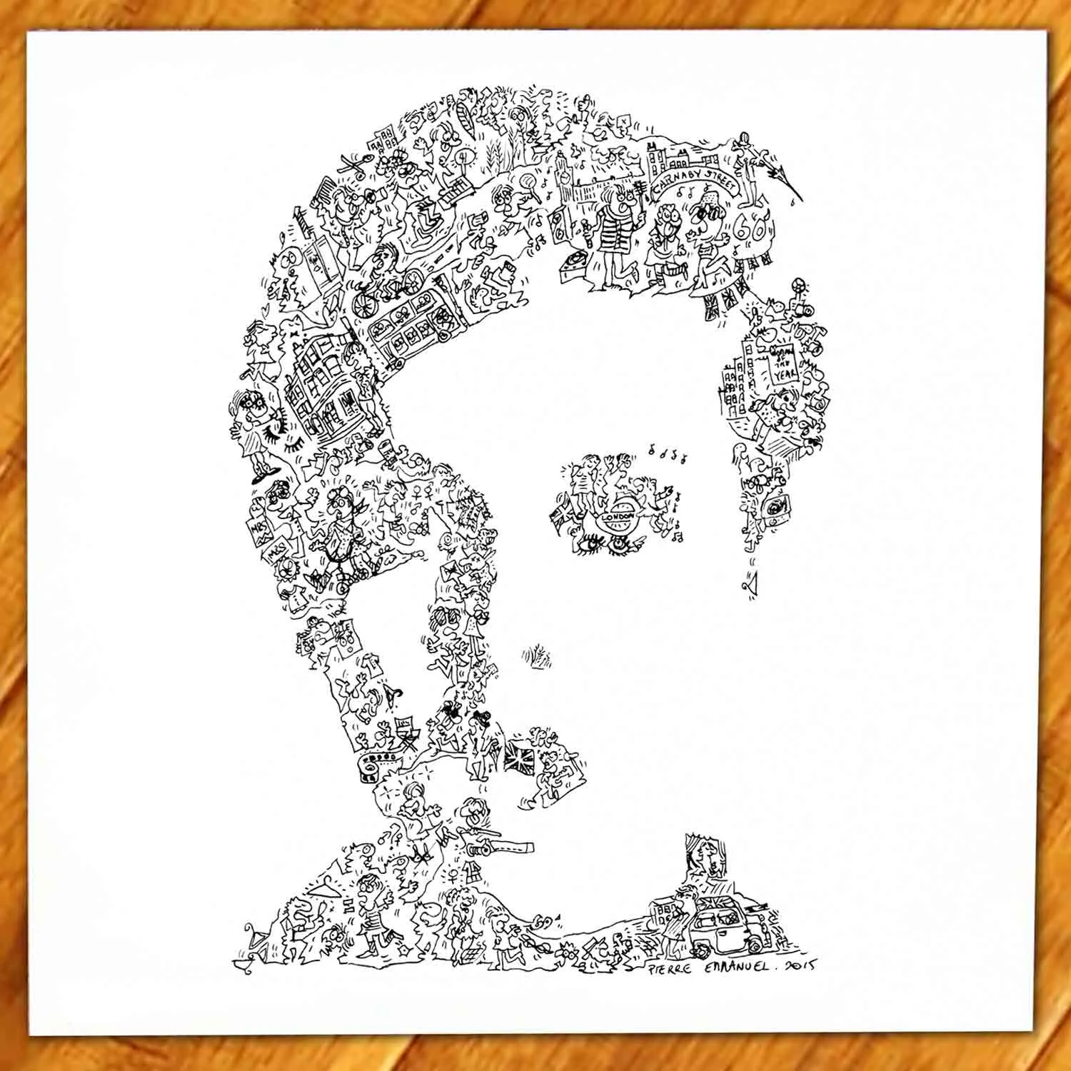 DrawInside Twiggy affiche 30x30 cm signée
