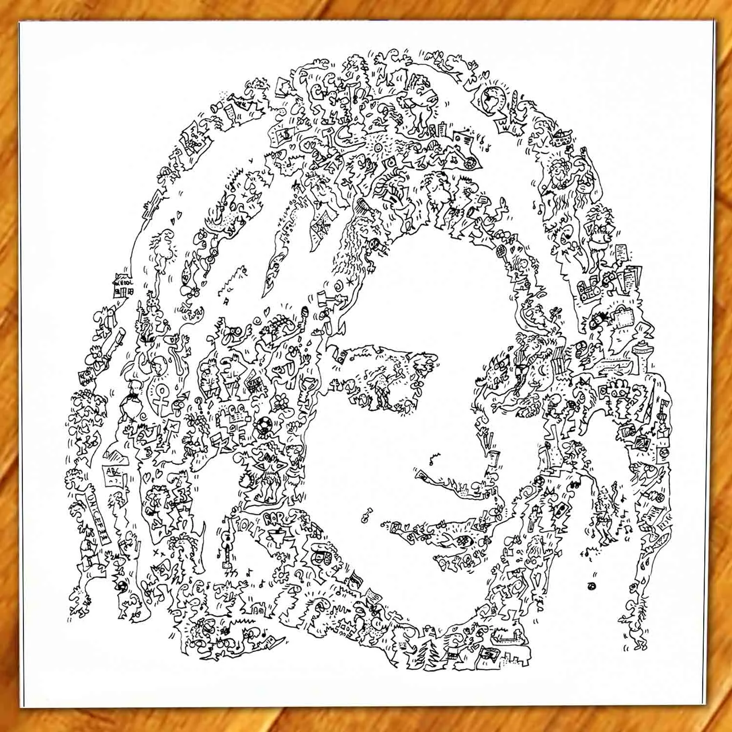 DrawInside Shakira affiche 20x20 cm signée