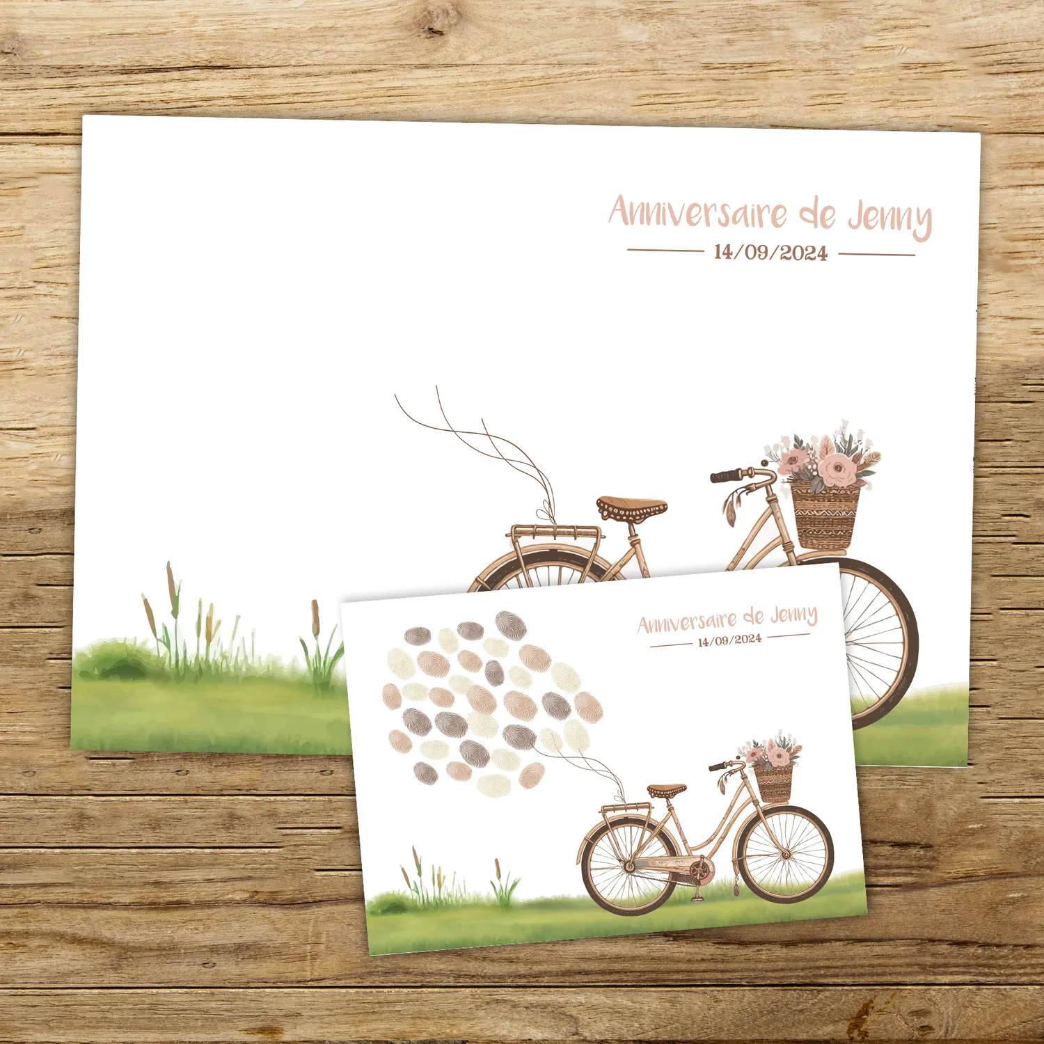 Papeterie Créative Vélo Vintage arbre à empreintes mariage