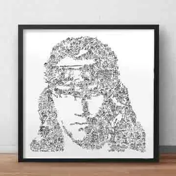 DrawInside Conan the Barbarian affiche 20x20 cm signée
