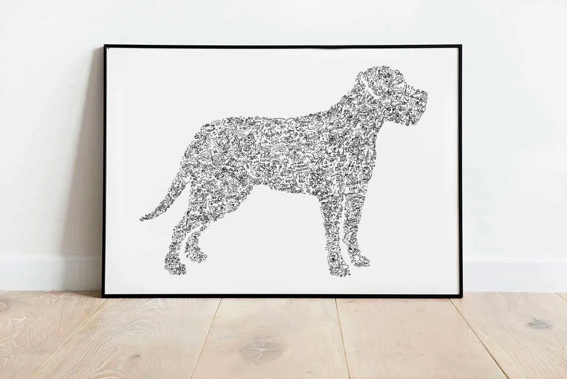 DrawInside Dogo Argentino affiche 30x40cm perso