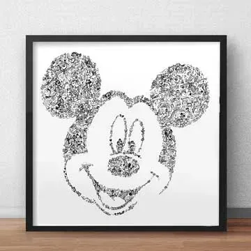 DrawInside Mickey Mouse affiche 30x30 cm doodles