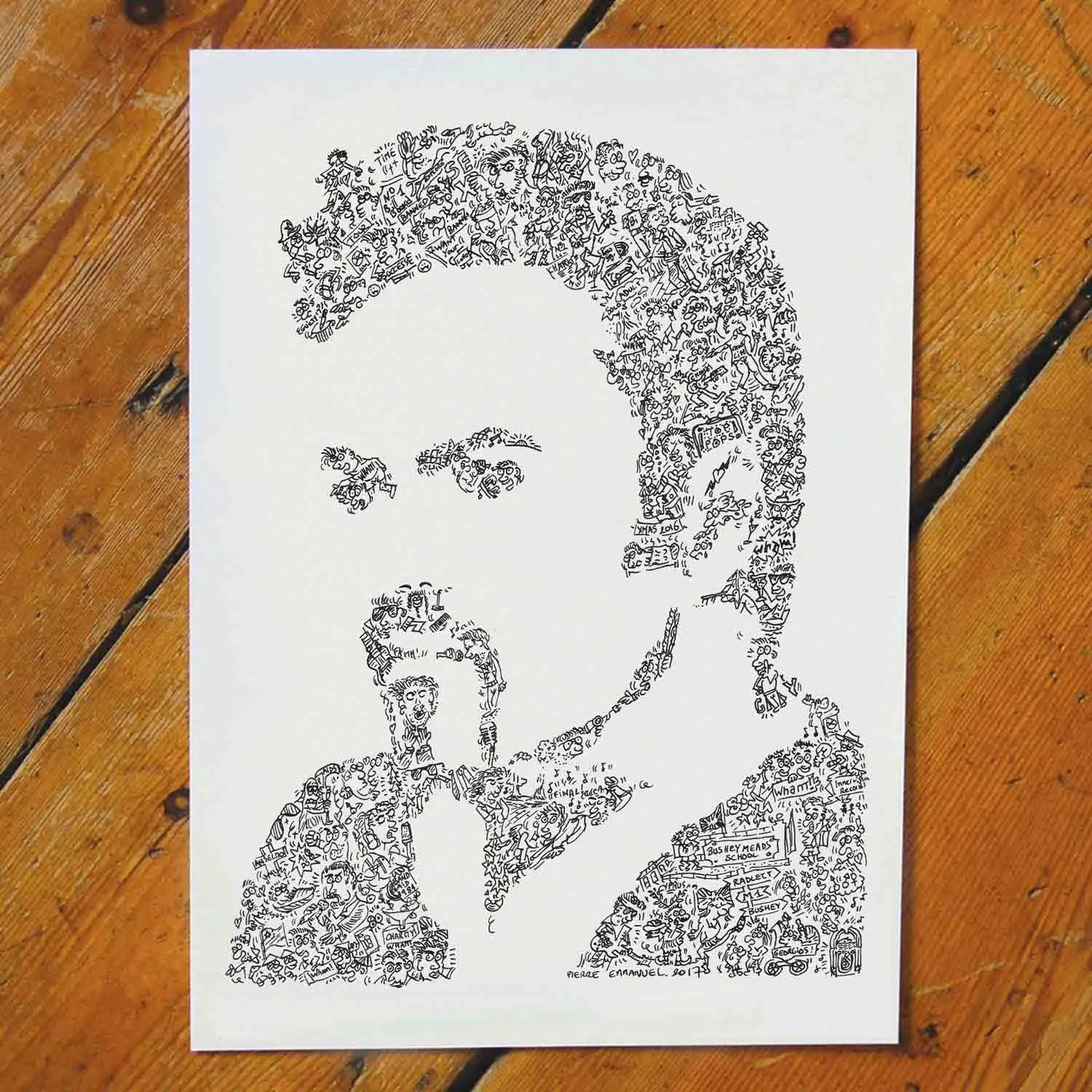 DrawInside George Michael affiche A4 21x30 cm papier mat