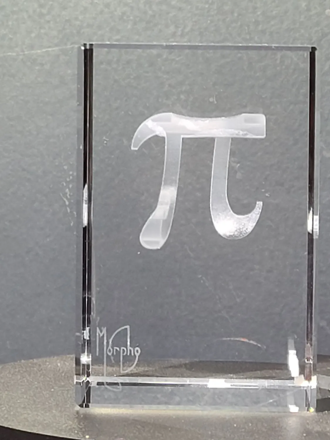 Le Digraphe Morpho Equation Miroir bloc verre 6x6x9