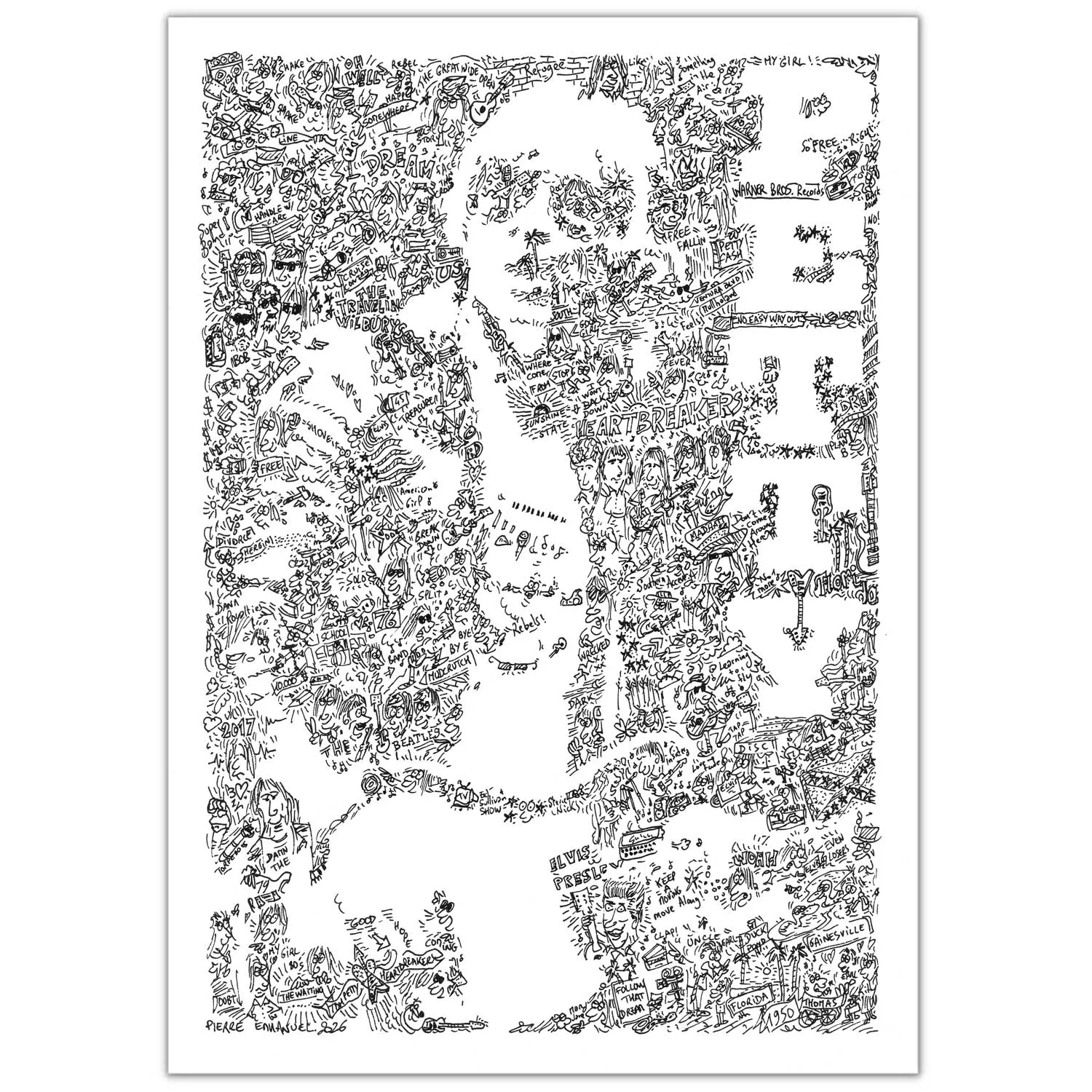 DrawInside Tom Petty affiche A4 rock Heartbreakers