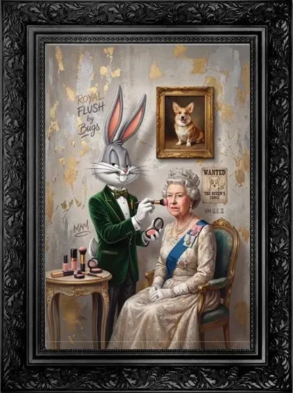 Lacorne Décoration MF71/S Le Lapin et la Reine tableau 40x55 cm