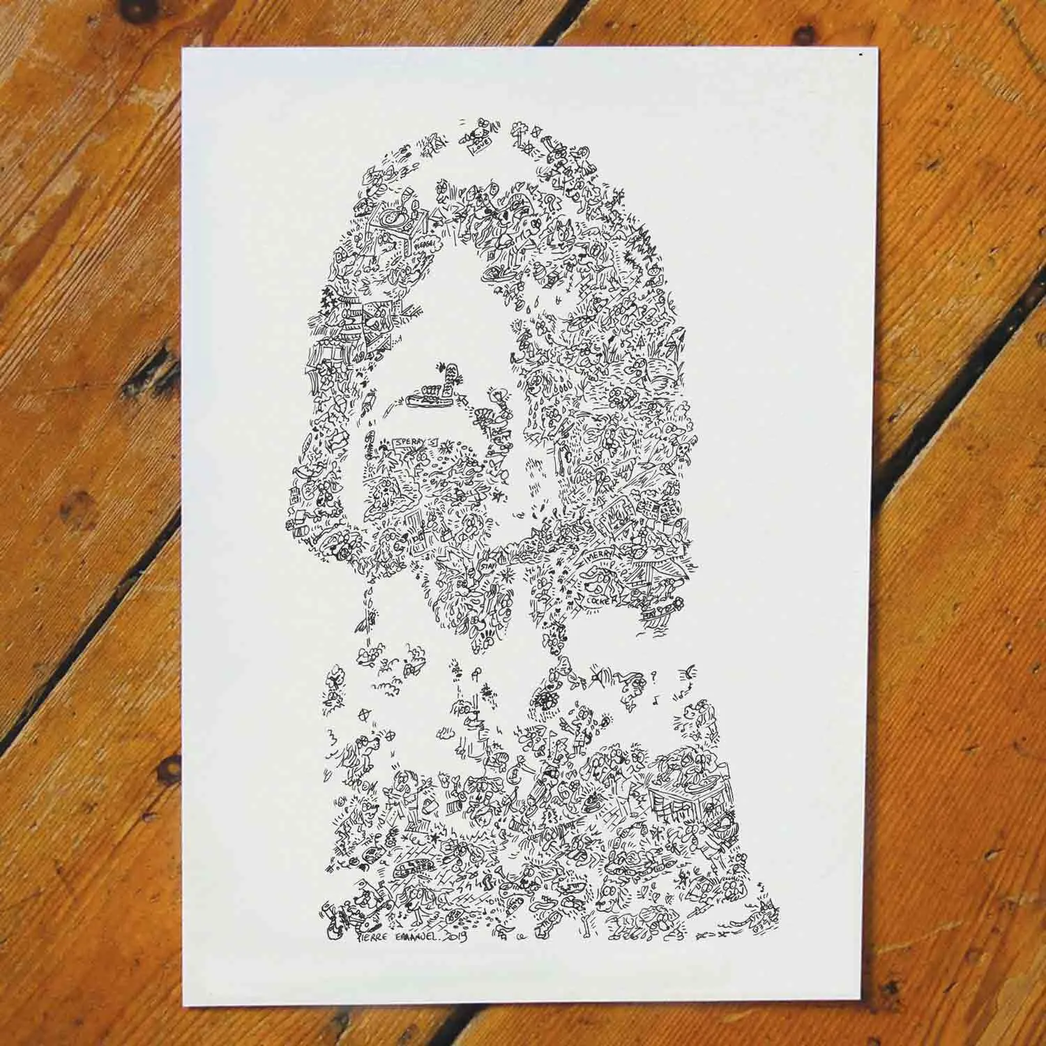 DrawInside Cocker Spaniel affiche A4 papier mat