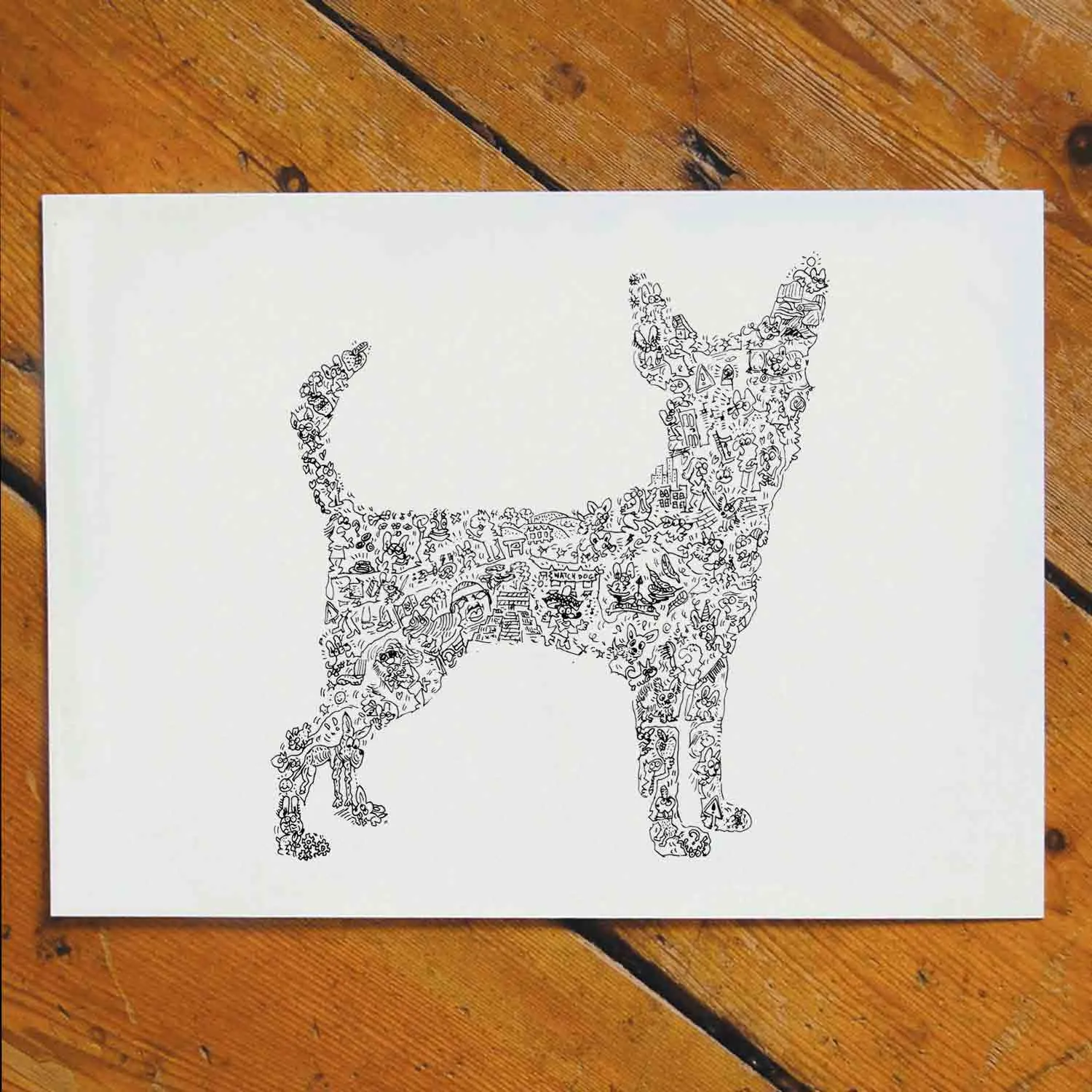 DrawInside Chihuahua affiche A3 30x42 cm papier mat