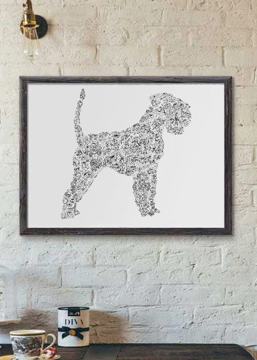 DrawInside Schnauzer affiche A4 chien barbu