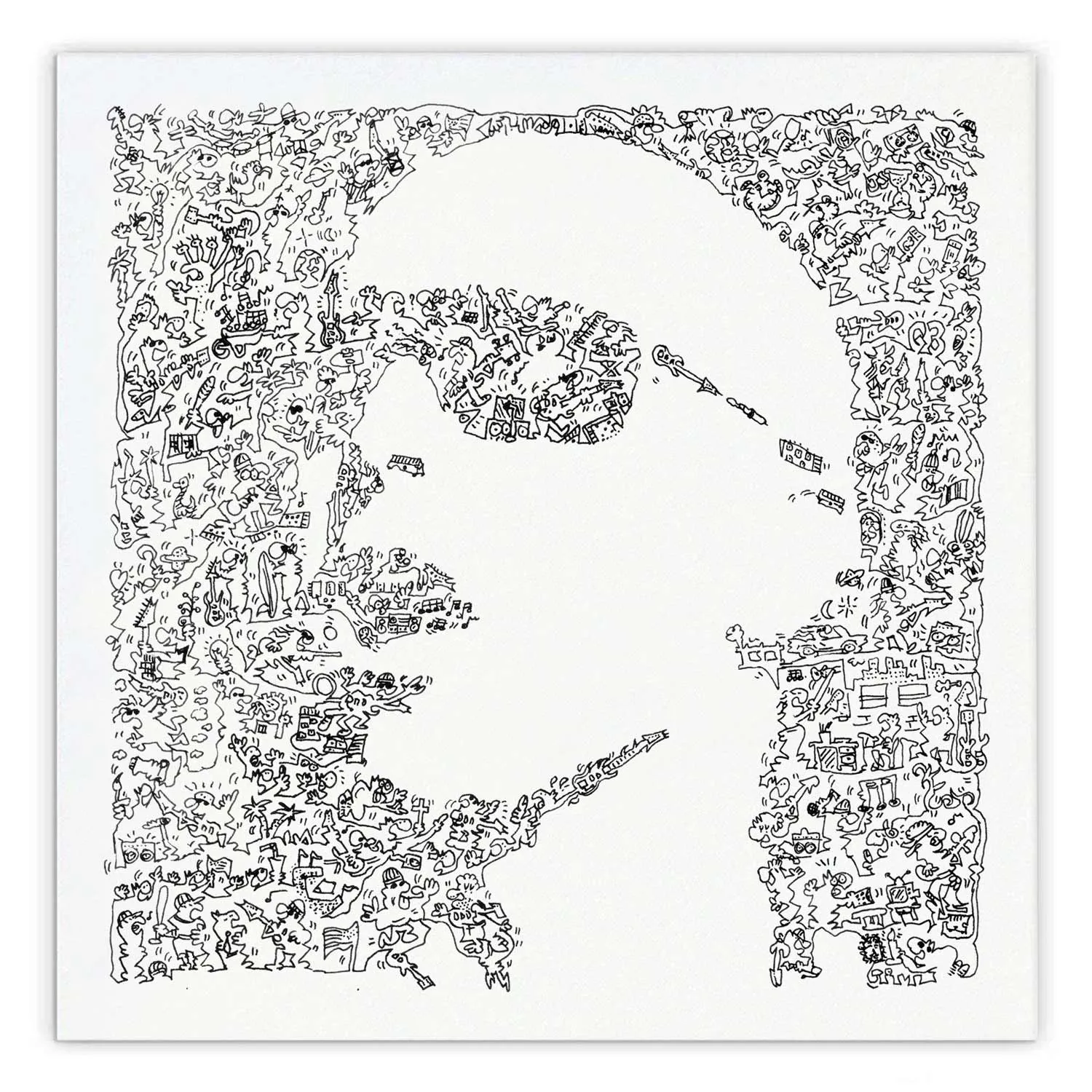 DrawInside Joe Satriani Satch affiche 20x20 cm guitare