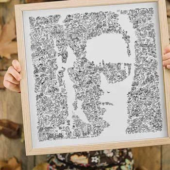 DrawInside Terminator T800 affiche 20x20 cm Schwarzenegger