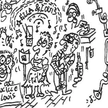 DrawInside Louis Armstrong affiche A4 jazz papier mat