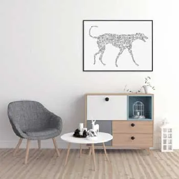 DrawInside Greyhound affiche A4 21x30 cm lévrier