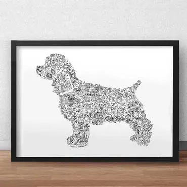 DrawInside Cocker Spaniel affiche A4 papier épais