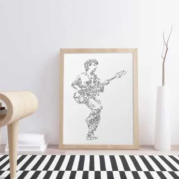 DrawInside John Deacon Queen affiche A4 21x30 cm bassiste