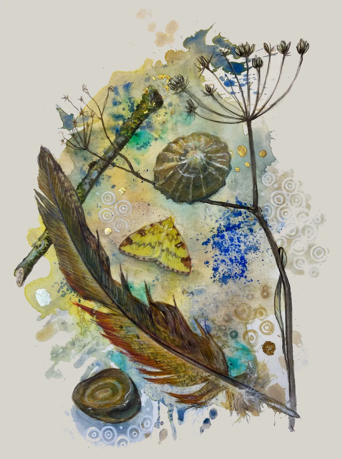 Helena Perry Brimstone Spell peinture originale courage 22x28cm