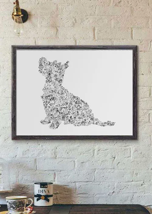 DrawInside Westie West Highland Terrier affiche A4 chien