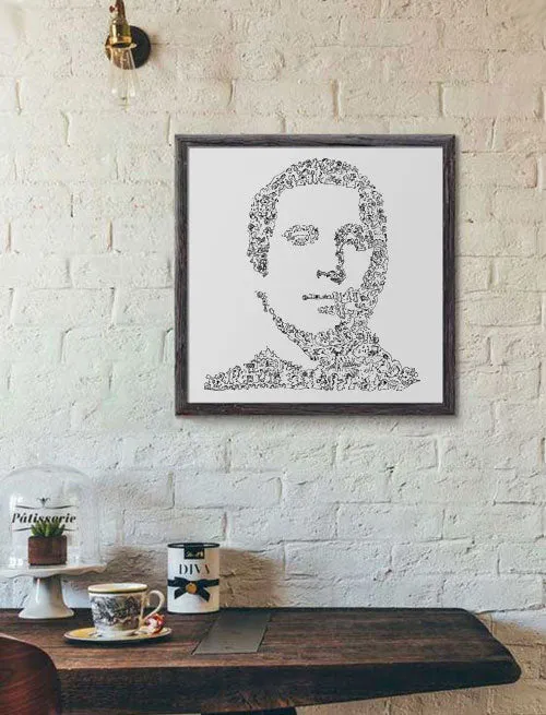 DrawInside Paul Simon affiche 20x20 cm folk