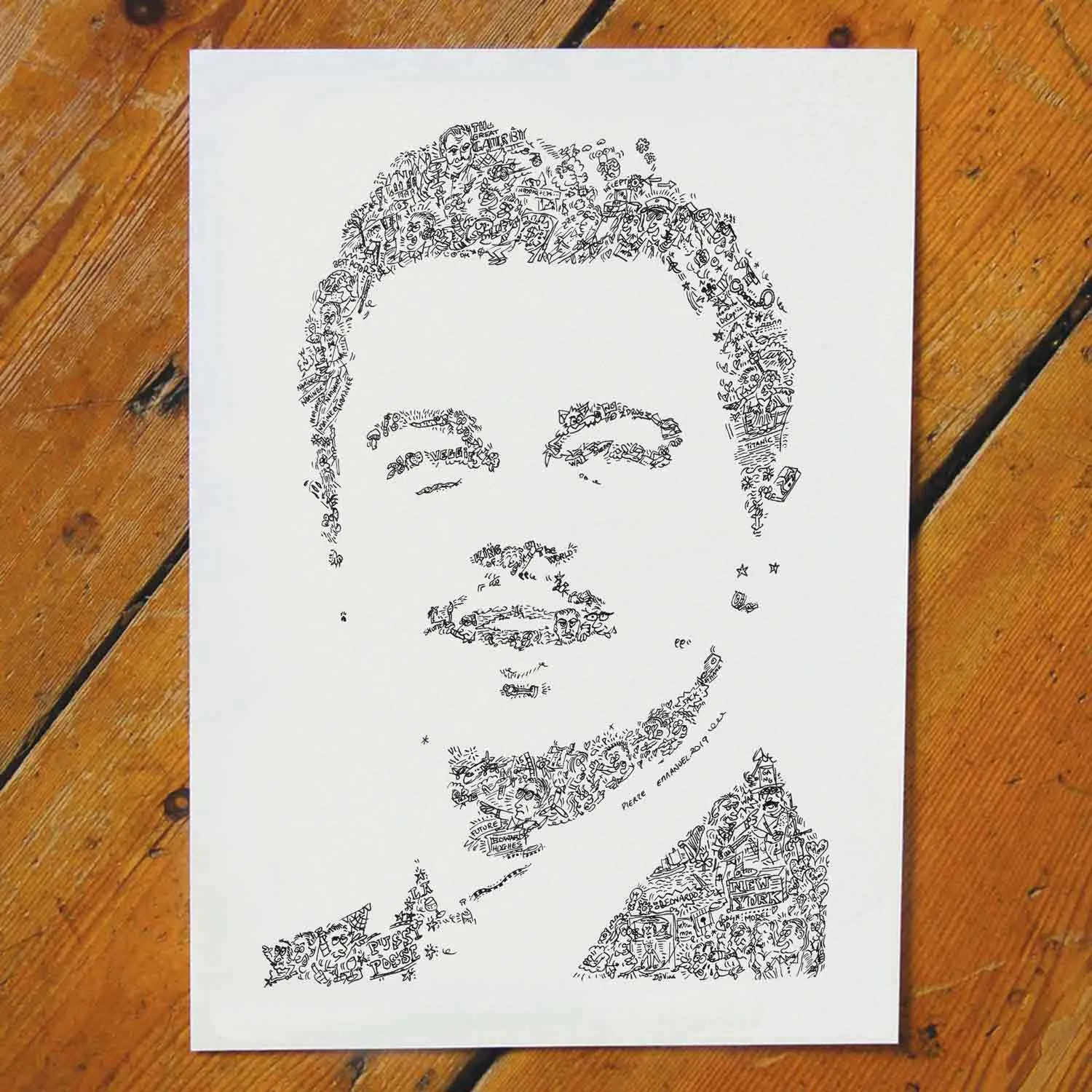 DrawInside DiCaprio affiche 20x20 cm cinéma Titanic