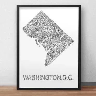 DrawInside Washington DC affiche 21x30 cm ville
