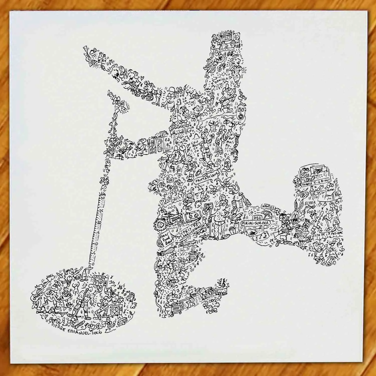 DrawInside Elmer Food Beat affiche 30x30 cm rock